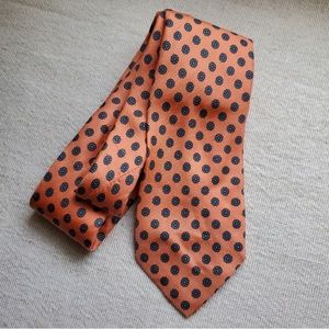 Robert Talbott Salmon Blue Flower Pattern Necktie